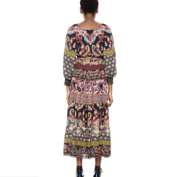 Alice + Olivia Clementina Tiered Maxi Dress Spellbound Multi Size 2 Boho Paisley - Picture 12 of 15